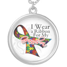 I Wear a Ribbon For My Grandson - Autism Awareness Jewelry