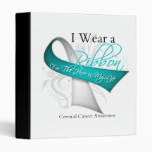 I Wear a Ribbon For My Hero - Cervical Cancer Vinyl Binder