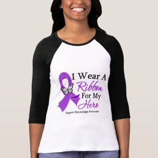 I Wear A Ribbon For My HERO Fibromyalgia shirt