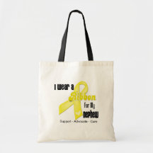 I Wear a Ribbon For My Nephew - Sarcoma Tote Bags