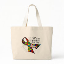 I Wear a Ribbon For My Son - Autism Awareness Tote Bags