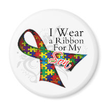I Wear a Ribbon For My Son - Autism Awareness Fridge Magnet