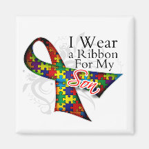 I Wear a Ribbon For My Son - Autism Awareness Magnets