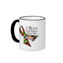 I Wear a Ribbon For My Son - Autism Awareness Coffee Mugs