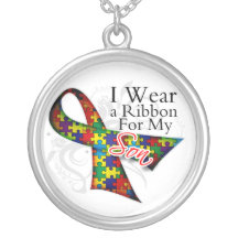 I Wear a Ribbon For My Son - Autism Awareness Necklaces