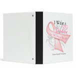 I Wear a Ribbon Hero in My Life - Breast Cancer Vinyl Binder