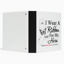 I Wear A Ribbon HERO Lung Cancer 3 Ring Binder