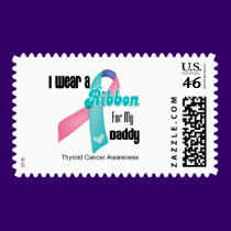 I Wear a Thyroid Cancer Ribbon For My Daddy stamps