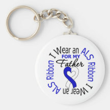 I Wear an ALS Ribbon For My Father Keychains