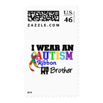I Wear An Autism Ribbon For My Brother Postage Stamps