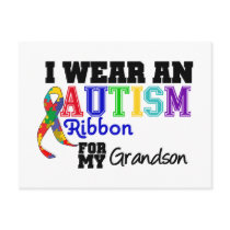 I Wear An Autism Ribbon For My Grandson Postcard
