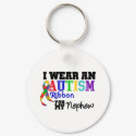 I Wear An Autism Ribbon For My Nephew keychains