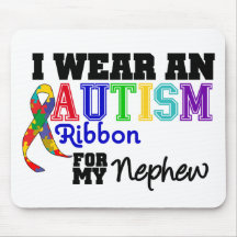 I Wear An Autism Ribbon For My Nephew Mouse Mats