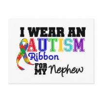 I Wear An Autism Ribbon For My Nephew Postcards