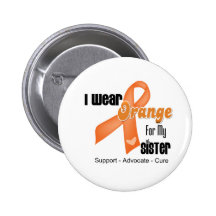I Wear an Orange Ribbon For My Sister Pins