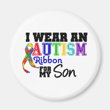 I Wear Autism Ribbon For My Son Fridge Magnet