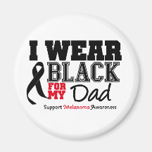 I Wear Black For My Dad Magnets