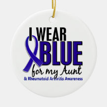 I Wear Blue Aunt Rheumatoid Arthritis RA Christmas Ornament
