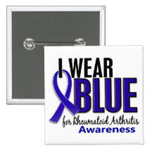 I Wear Blue Awareness 10 Rheumatoid Arthritis RA Buttons