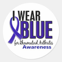 I Wear Blue Awareness 10 Rheumatoid Arthritis RA Stickers
