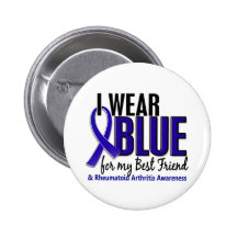 I Wear Blue Best Friend 10 Rheumatoid Arthritis RA Pin