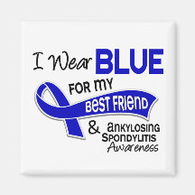 I Wear Blue Best Friend 42 Ankylosing Spondylitis Fridge Magnet
