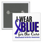 I Wear Blue Cure Rheumatoid Arthritis RA Pinback Buttons