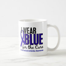 I Wear Blue Cure Rheumatoid Arthritis RA Mug