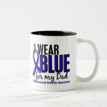 I Wear Blue Dad 10 Rheumatoid Arthritis RA Coffee Mug