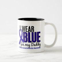 I Wear Blue Daddy 10 Rheumatoid Arthritis RA Coffee Mugs