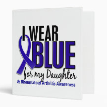 I Wear Blue Daughter Rheumatoid Arthritis RA 3 Ring Binder