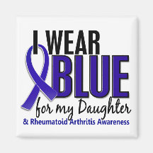 I Wear Blue Daughter Rheumatoid Arthritis RA Refrigerator Magnet