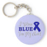 I Wear Blue For My Aunt (Blue Awareness Ribbon) Keychains