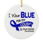 I Wear Blue For My Cousin 42 Colon Cancer Christmas Ornaments