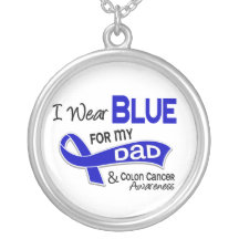 I Wear Blue For My Dad 42 Colon Cancer Custom Necklace
