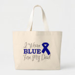 I Wear Blue For My Dad (Blue Awareness Ribbon) Tote Bags