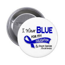 I Wear Blue For My Daughter 42 Colon Cancer Pin