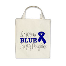 I Wear Blue For My Daughter (Blue Ribbon) Bags