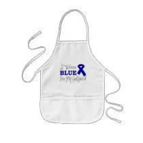 I Wear Blue For My Girlfriend (Blue Ribbon) Aprons