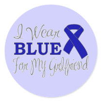 I Wear Blue For My Girlfriend (Blue Ribbon) Sticker