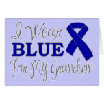 I Wear Blue For My Grandson (Blue Ribbon) Greeting Cards