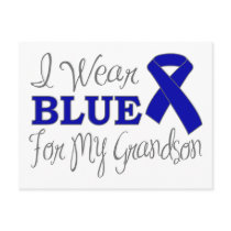 I Wear Blue For My Grandson (Blue Ribbon) Post Cards
