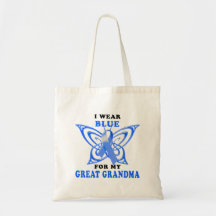 I Wear Blue for my Great Grandma Canvas Bags