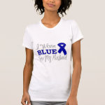 I Wear Blue For My Husband (Blue Awareness Ribbon) T-shirts I Wear Blue For My Husband (Blue Awareness Ribbon) T-shirts