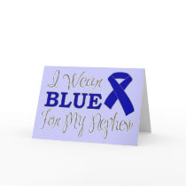 I Wear Blue For My Nephew (Blue Awareness Ribbon) Cards