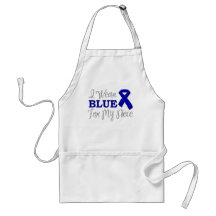 I Wear Blue For My Niece (Blue Awareness Ribbon) Aprons