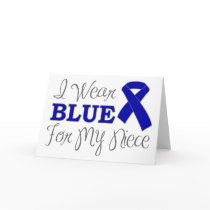 I Wear Blue For My Niece (Blue Awareness Ribbon) Greeting Cards