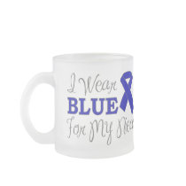 I Wear Blue For My Niece (Blue Awareness Ribbon) Mugs