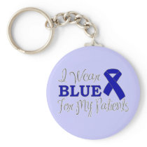 I Wear Blue For My Patients (Blue Ribbon) Key Chain