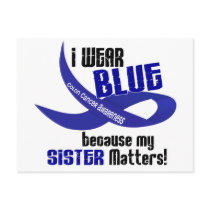 I Wear Blue For My Sister 33 COLON CANCER AWARENES postcards